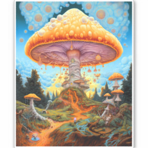Mushroom Landscape Surreal Fantasy Art