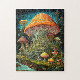 Mushroom Landscape Surreal Fantasy Art Jigsaw Puzzle