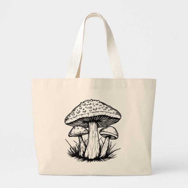  Mushroom  Large Tote Bag (Front)