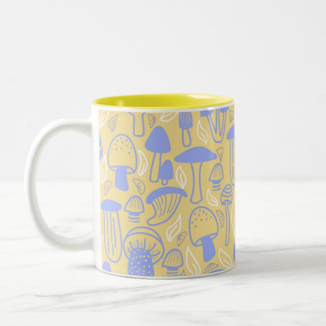 Mushroom Lavender Cream Two-Tone Coffee Mug (Left)