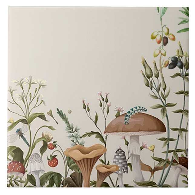 “Mushroom Love” Ceramic Tile (Front)