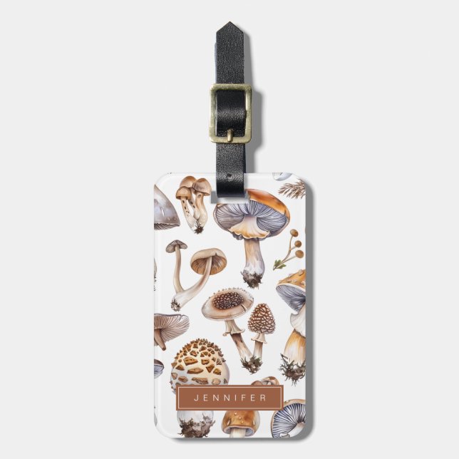 Mushroom Luggage Tags (Front Vertical)