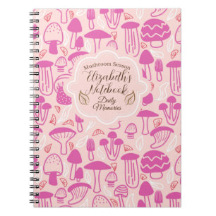 Mushroom Magenta Pink Notebook
