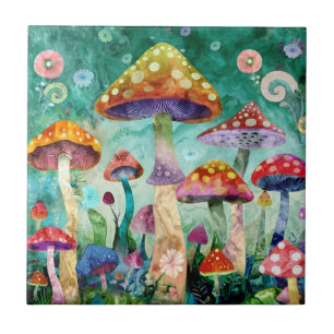 Mushroom Magical Forest Ceramic Tile