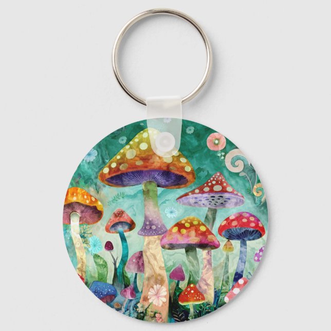 Mushroom Magical Forest  Key Ring (Front)