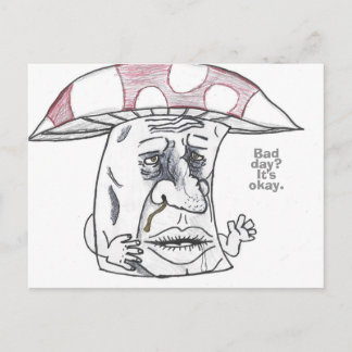 Mushroom Man Therapy Holiday Postcard