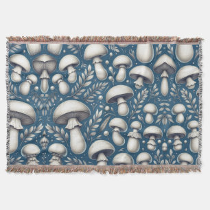 Mushroom Meadow Throw Blanket