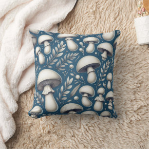 Mushroom Meadow Throw Pillow