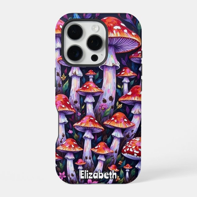 Mushroom Medley Pattern iPhone Case (Back)