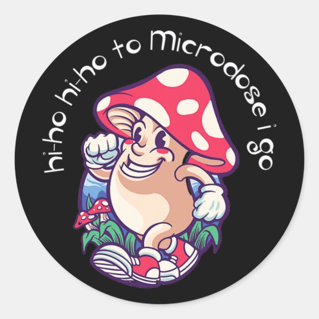 Mushroom Microdosing Mental Health Awareness  Classic Round Sticker (Front)