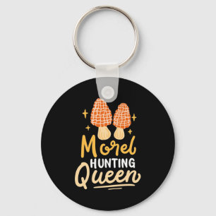 Mushroom Morel Hunting Queen Key Ring