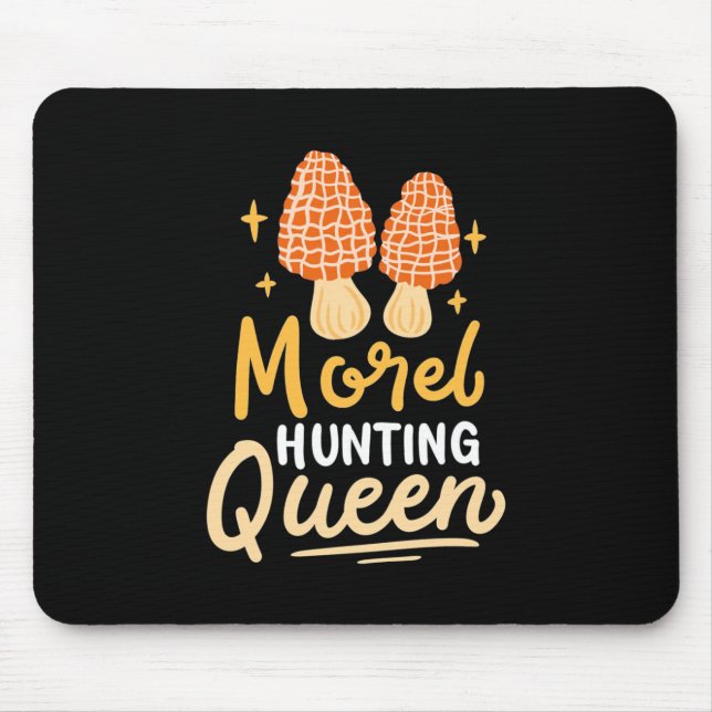 Mushroom Morel Hunting Queen Mouse Pad (Front)