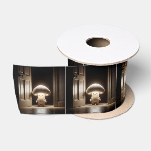 Mushroom Munchkin Glowing In a Doorway Satin Ribbon