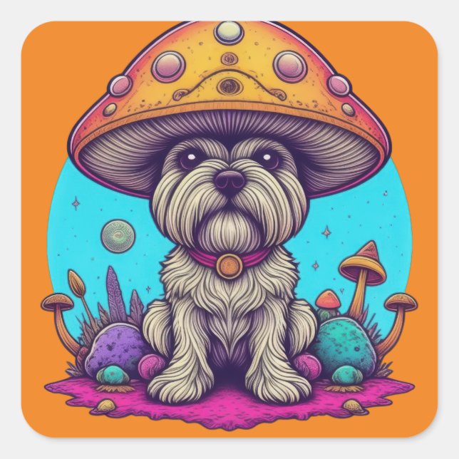 Mushroom Mutt  Square Sticker (Front)