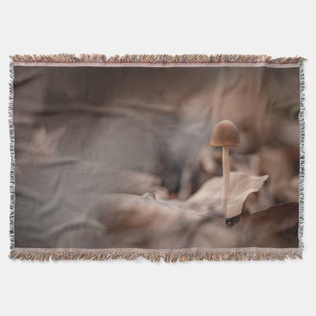 Mushroom Nature Photo Throw Blanket (Front)