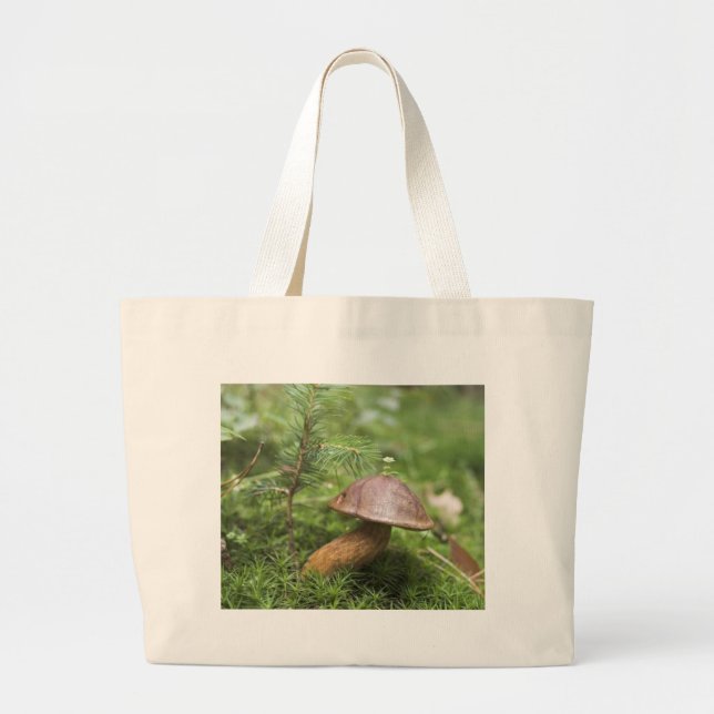 Mushroom On Moss Large Tote Bag (Front)