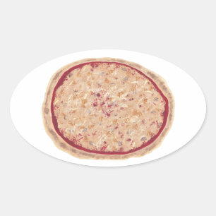 Mushroom Onion Cheese Pizza Painting Stickers