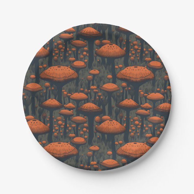 Mushroom Paper Plate Party Supplies (Front)