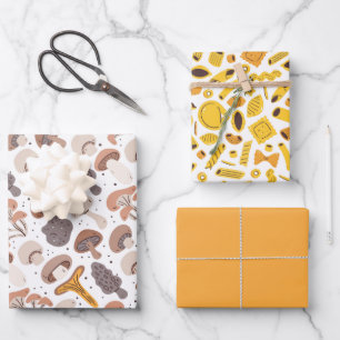 Mushroom Pasta Groceries Wrapping Paper Sheet