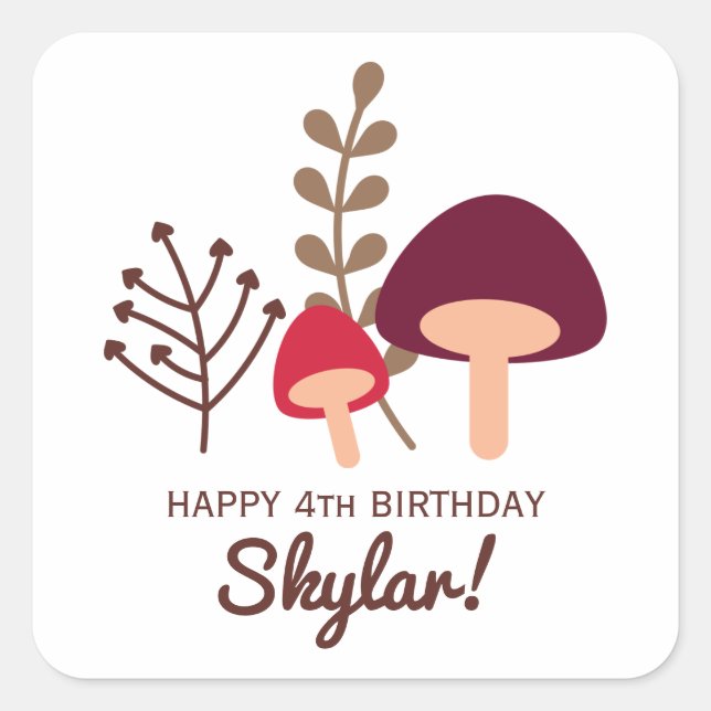 Mushroom Patch Square Sticker (Front)