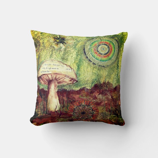 Mushroom Patchwork Artwork Cushion (Front)