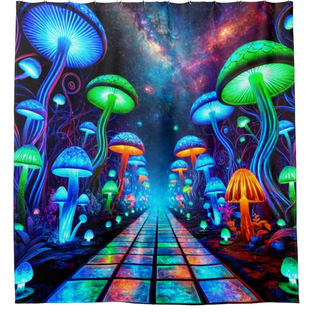 Mushroom Path Shower Curtain (Front)