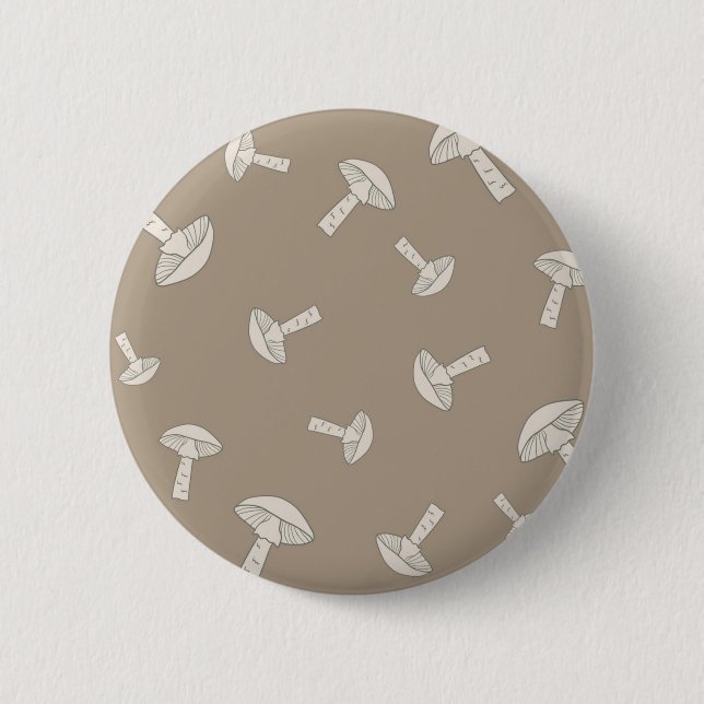 Mushroom pattern 6 cm round badge (Front)