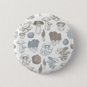 Mushroom pattern 6 cm round badge