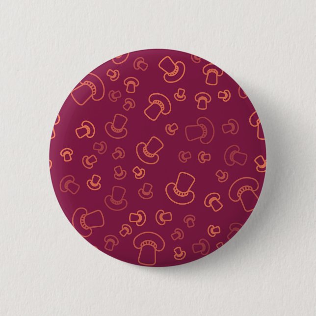 Mushroom pattern 6 cm round badge (Front)