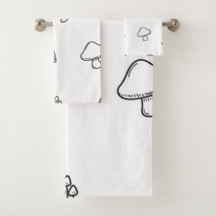 Mushroom pattern bath towel set