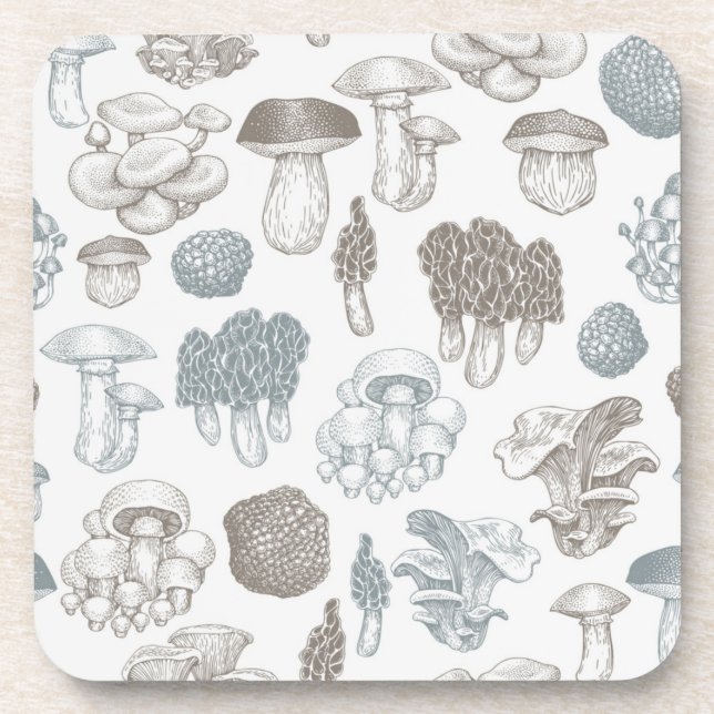 Mushroom pattern coaster (Front)