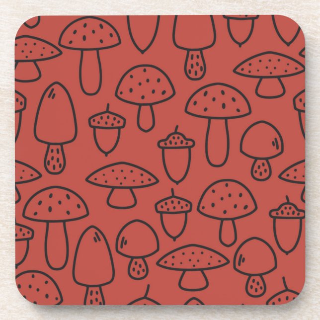 Mushroom pattern coaster (Front)
