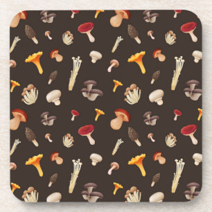 Mushroom pattern coaster