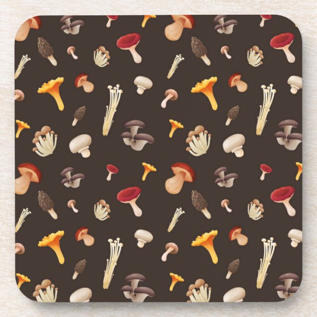 Mushroom pattern coaster (Front)