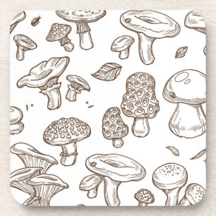 Mushroom pattern coaster