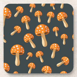 Mushroom pattern coaster