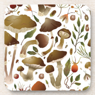 Mushroom pattern coaster