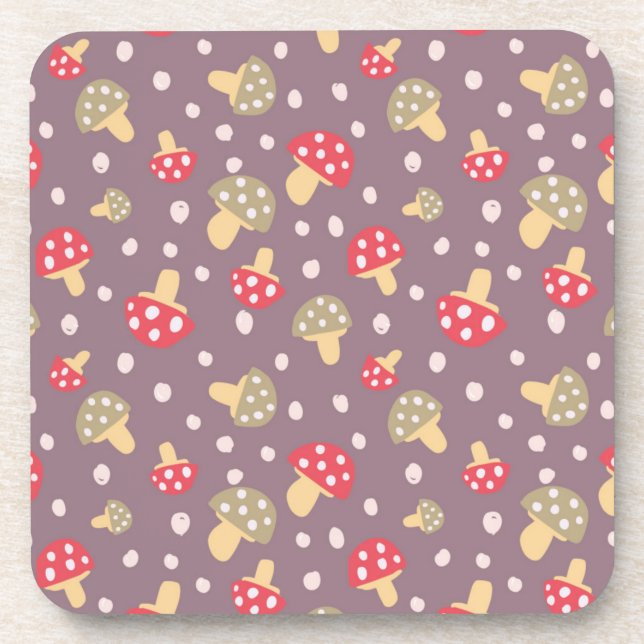 Mushroom pattern coaster (Front)