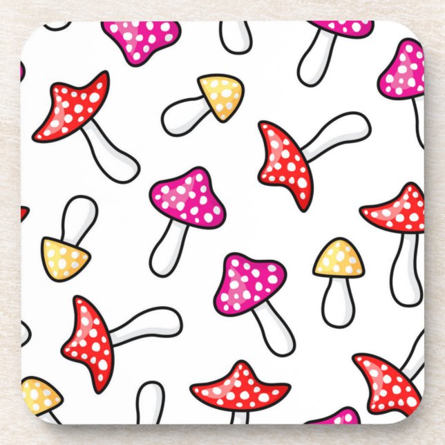 Mushroom pattern coaster (Front)