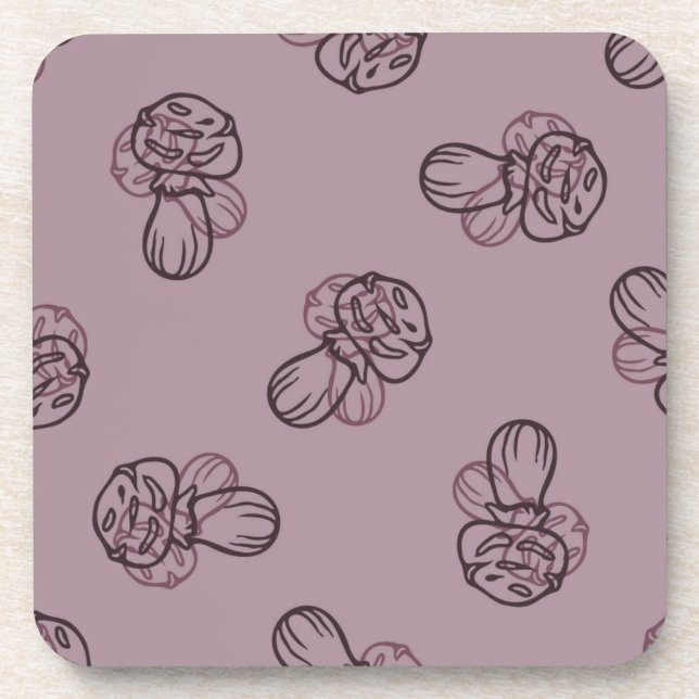 Mushroom pattern coaster (Front)