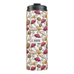 Mushroom Pattern custom monogram tumbler