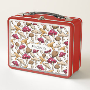 Mushroom Pattern custom name lunch boxes