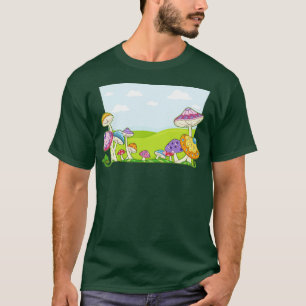 Mushroom Pattern Cute Aesthetic Mycology Fungi Fo T-Shirt