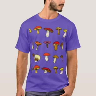 Mushroom Pattern Cute Aesthetic Mycology Fungi Fo T-Shirt