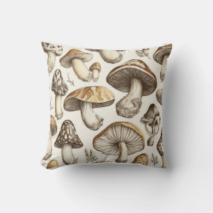 Mushroom Pattern Illustration Cushion