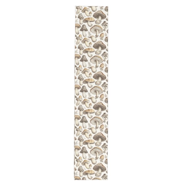 Mushroom Pattern Illustration Medium Table Runner (Front)