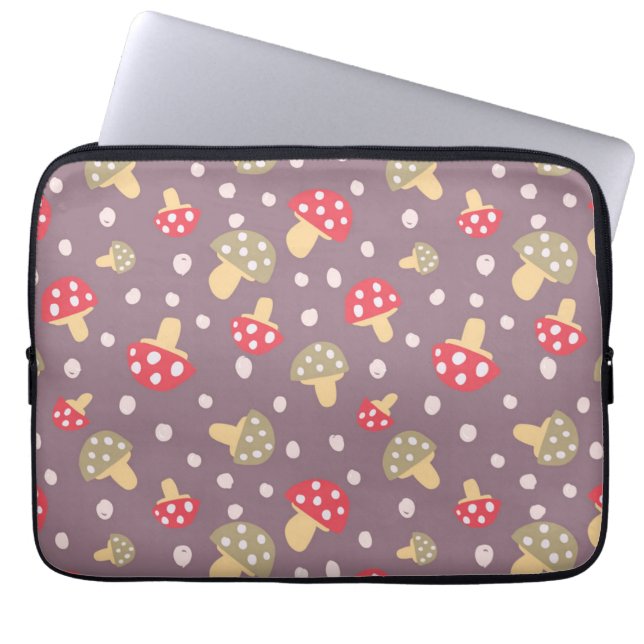 Mushroom pattern laptop sleeve (Front)