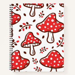 Mushroom pattern notebook