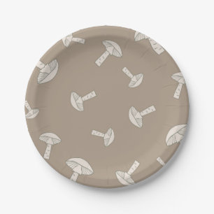 Mushroom pattern paper plate