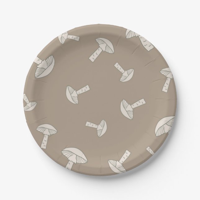 Mushroom pattern paper plate (Front)
